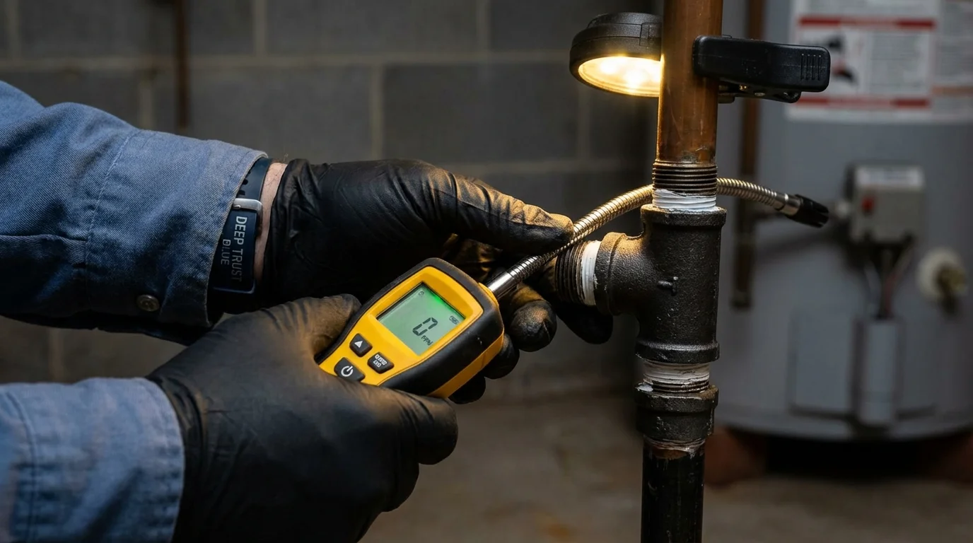 Gas leak detection with electronic sniffer by Johns Plumbing LLC in Butte